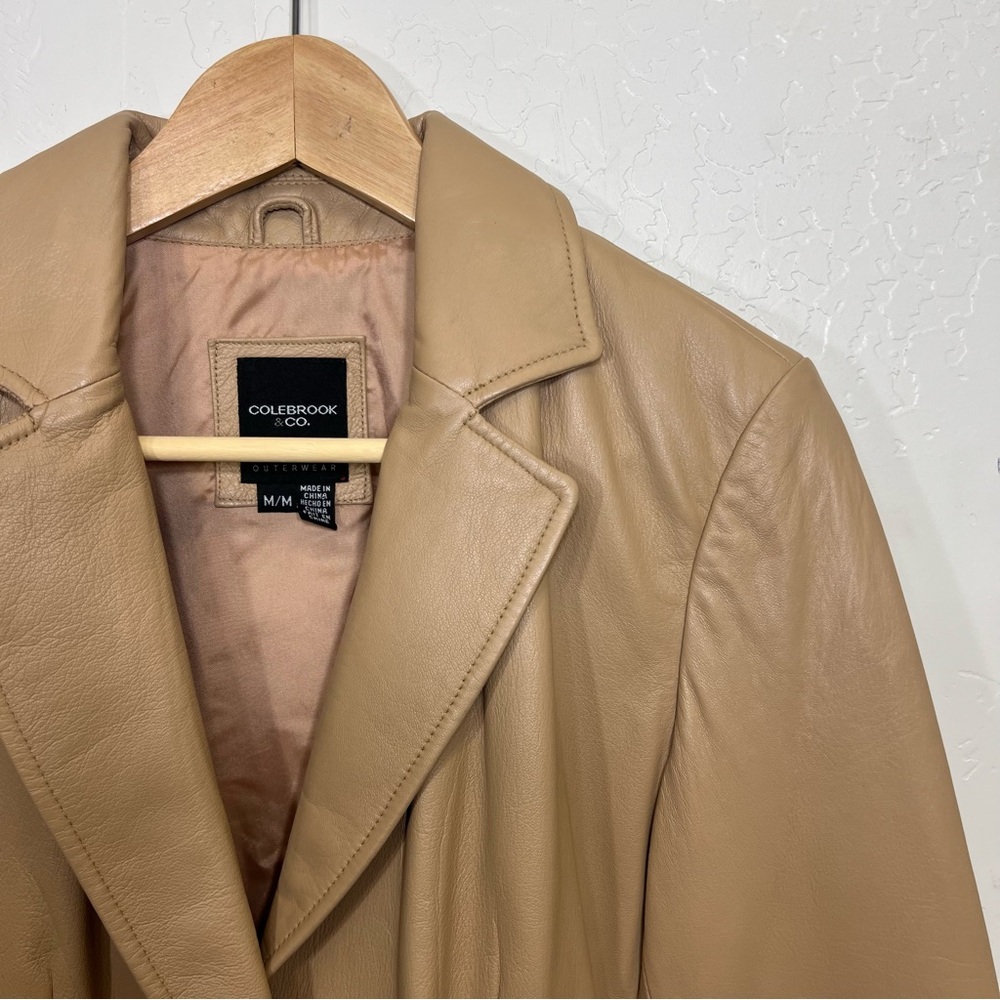 Colebrook Tan Leather Jacket Blazer Size M - Picture 6 of 12